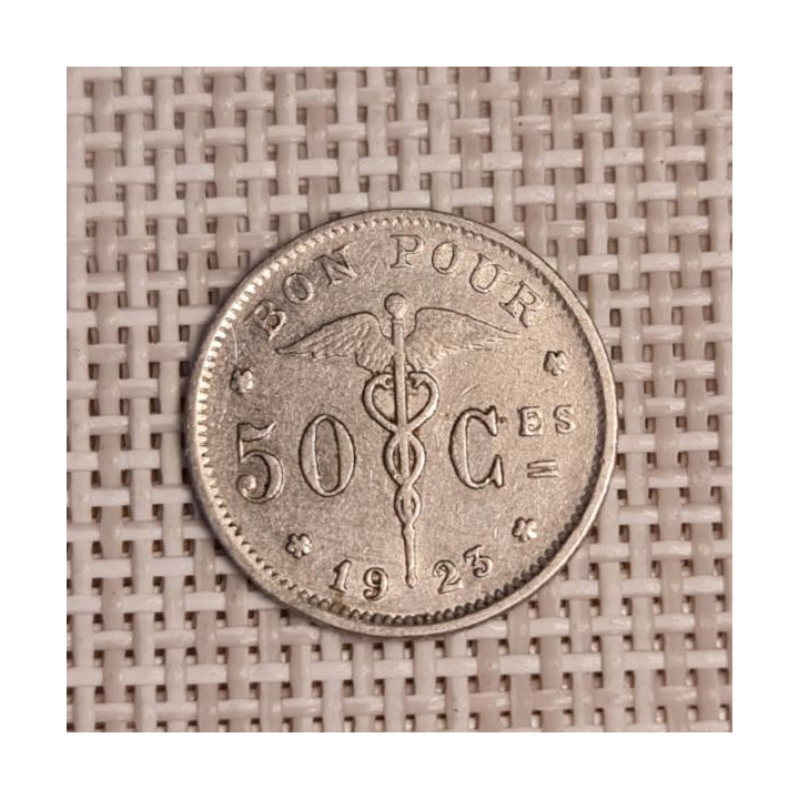 Belgium 50 Centimes 1923 KM-87 VF