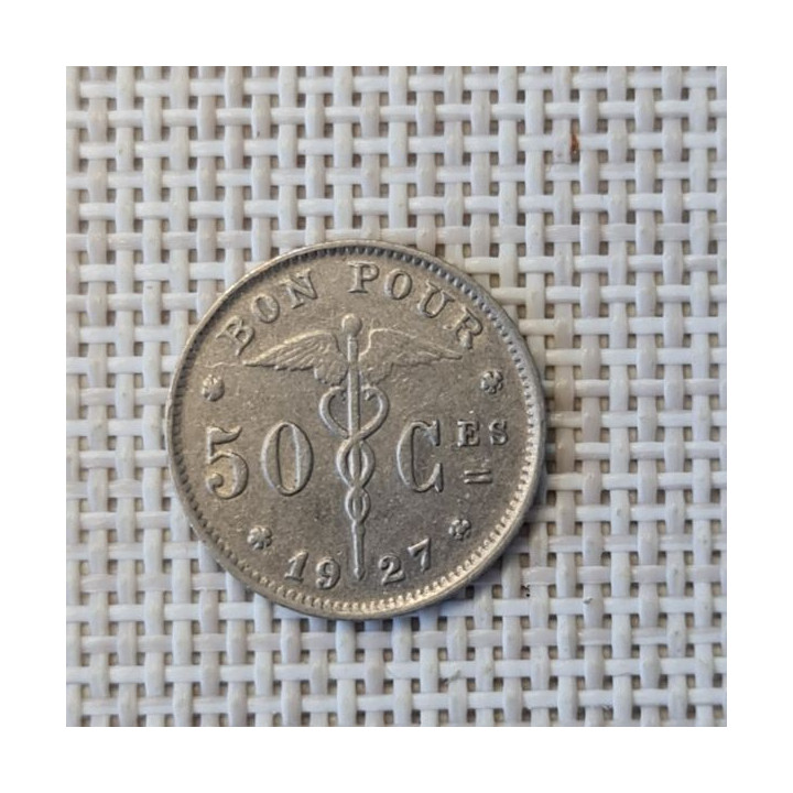 Belgium 50 Centimes 1927 KM-87 VF