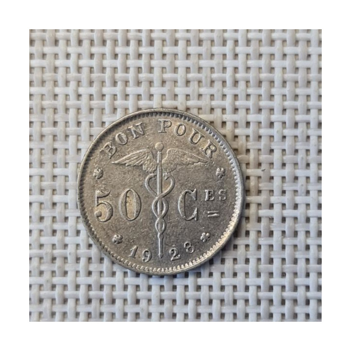 Belgium 50 Centimes 1928 KM-87 VF
