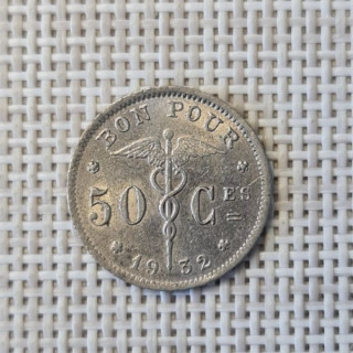 Belgium 50 Centimes 1932 KM-87 VF