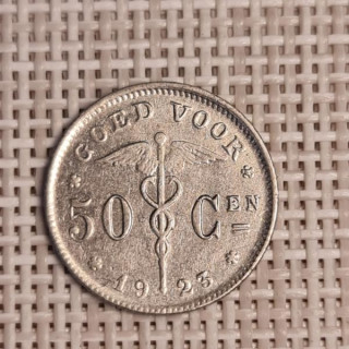 Belgium 50 Centimes 1923 KM-88 VF