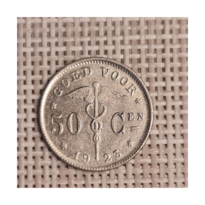 Belgium 50 Centimes 1923 KM-88 VF