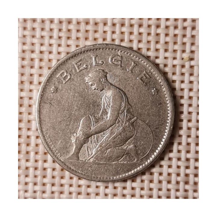 Belgium 1 Franc 1923 KM-90 VF