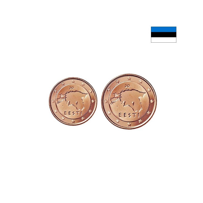 Estonia 1 & 2 Euro Cents 2015 UNC