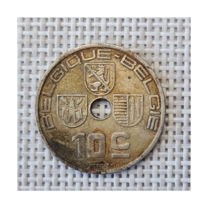 Belgium 10 Centimes 1938 KM-112 VF