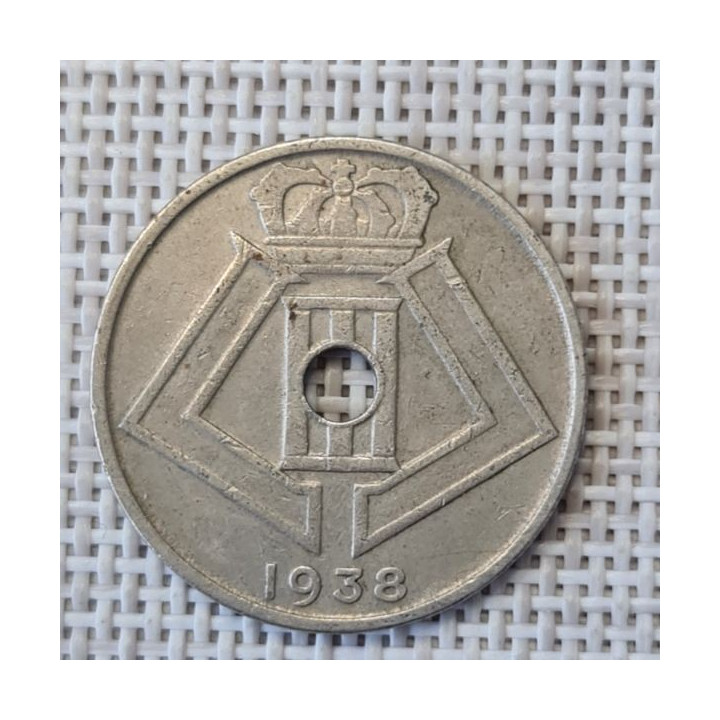 Belgium 25 Centimes 1938 KM-115 VF