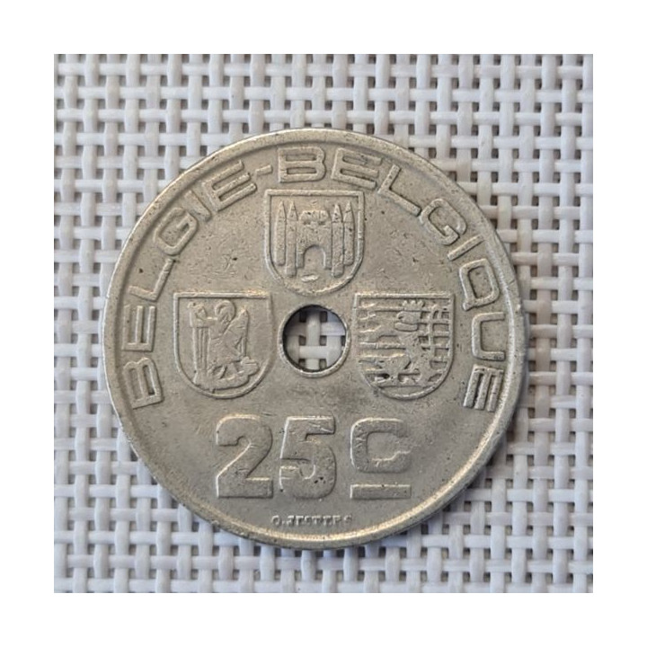 Belgium 25 Centimes 1938 KM-115 VF