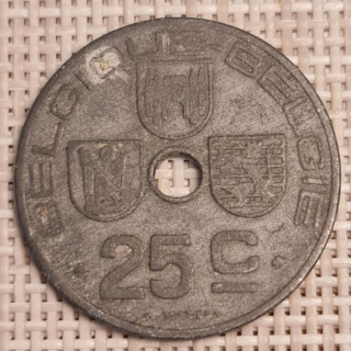 Belgium 25 Centimes 1942 KM-131 VF