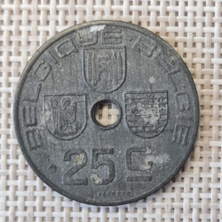 Belgium 25 Centimes 1946 KM-131 VF