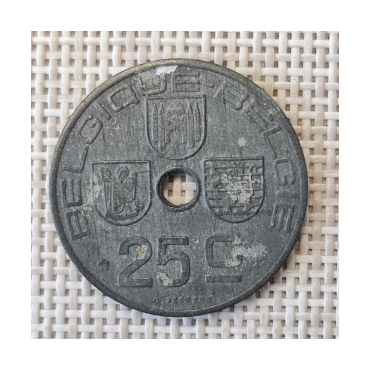 Belgium 25 Centimes 1946 KM-131 VF