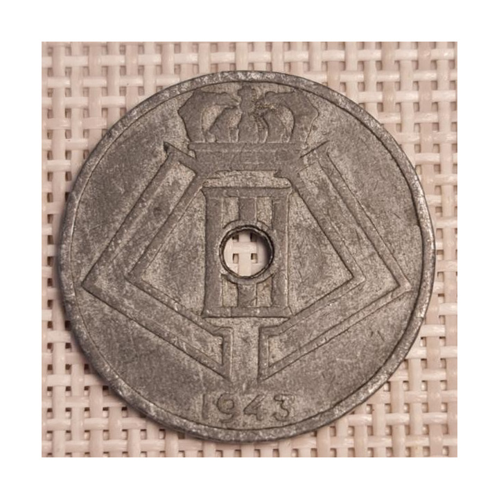 Belgium 25 Centimes 1943 KM-132 VF