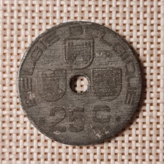 Belgium 25 Centimes 1944 KM-132 VF