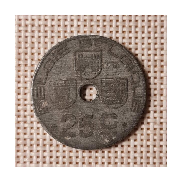 Belgium 25 Centimes 1944 KM-132 VF