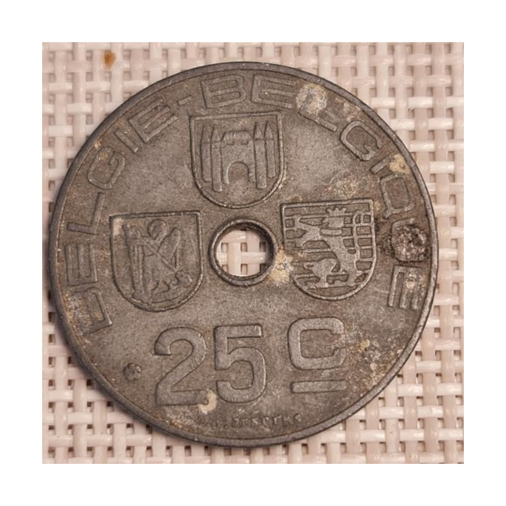 Belgium 25 Centimes 1945 KM-132 VF