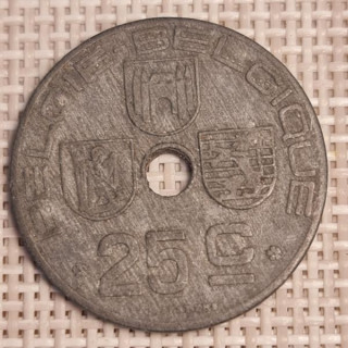 Belgium 25 Centimes 1946 KM-132 VF
