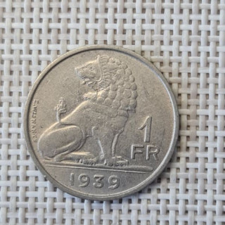 Belgium 1 Franc 1939 KM-119 VF