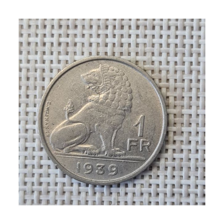 Belgium 1 Franc 1939 KM-119 VF