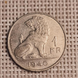 Belgium 1 Franc 1940 KM-120 VF