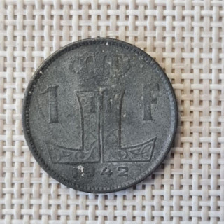 Belgium 1 Franc 1942 KM-127 VF