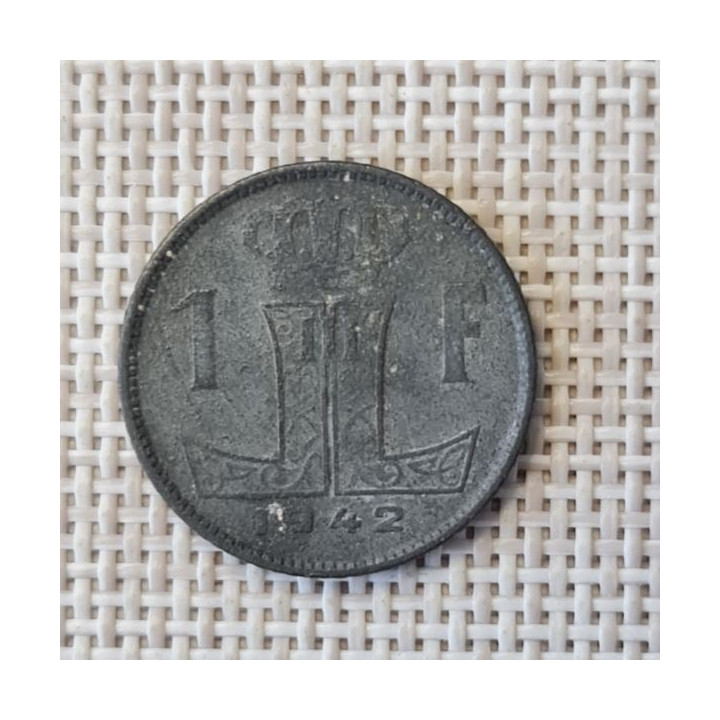Belgium 1 Franc 1942 KM-127 VF