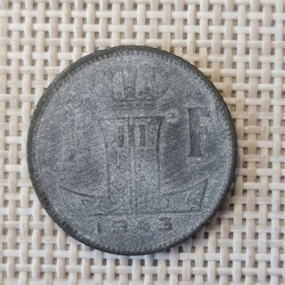 Belgium 1 Franc 1943 KM-127 VF