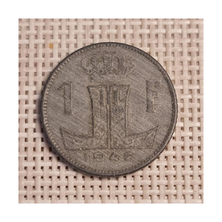 Belgium 1 Franc 1942 KM-128 VF