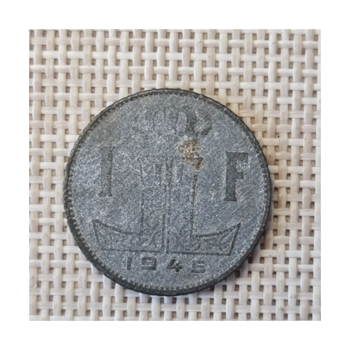 Belgium 1 Franc 1945 KM-128 VF