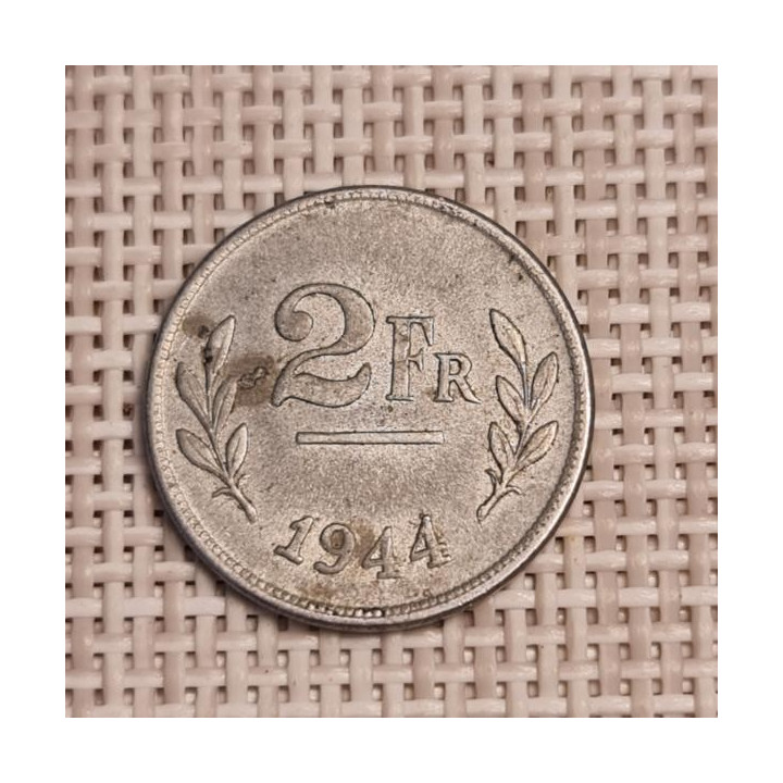 Belgium 2 Francs 1944 KM-133 VF