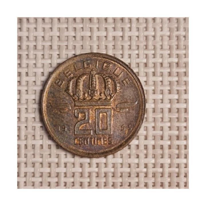 Belgium 20 Centimes 1953 KM-146 VF