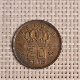 Belgium 20 Centimes 1954 KM-147 VF
