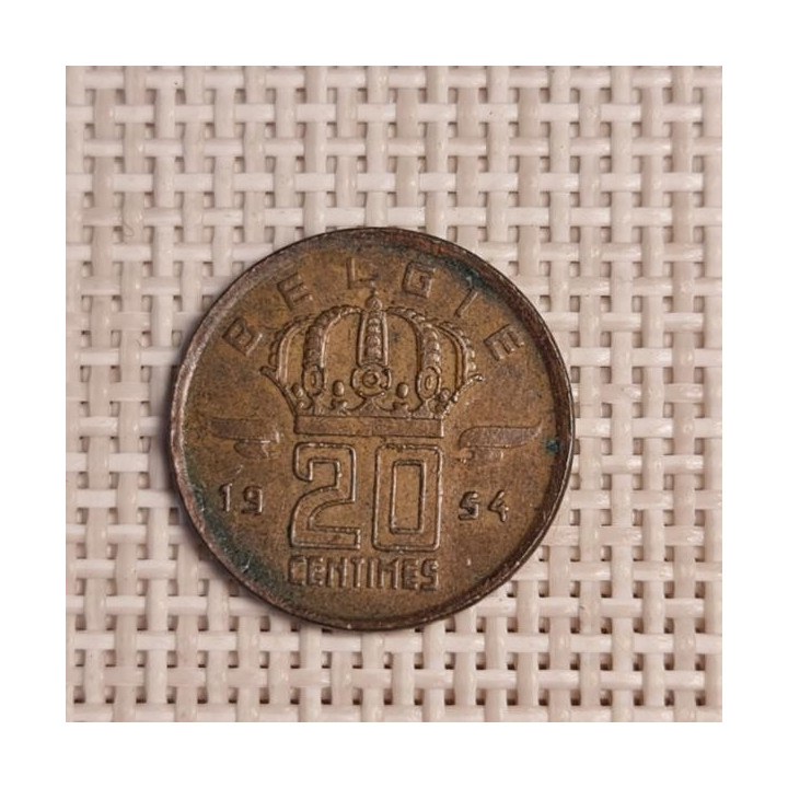 Belgium 20 Centimes 1954 KM-147 VF