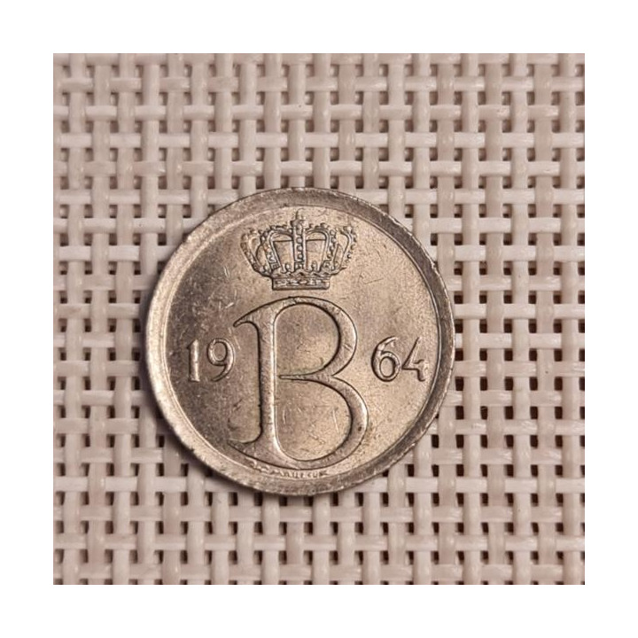 Belgium 25 Centimes 1964 KM-153 XF