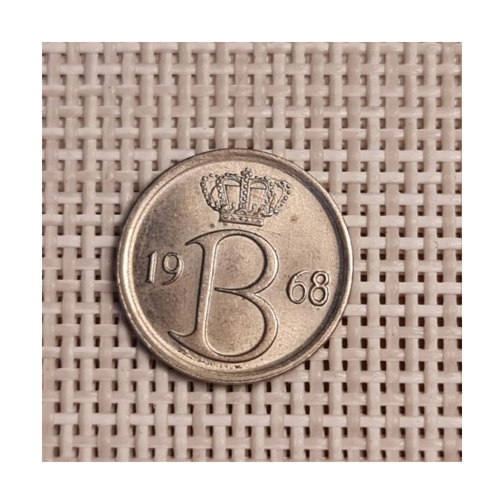 Belgium 25 Centimes 1968 KM-153 VF