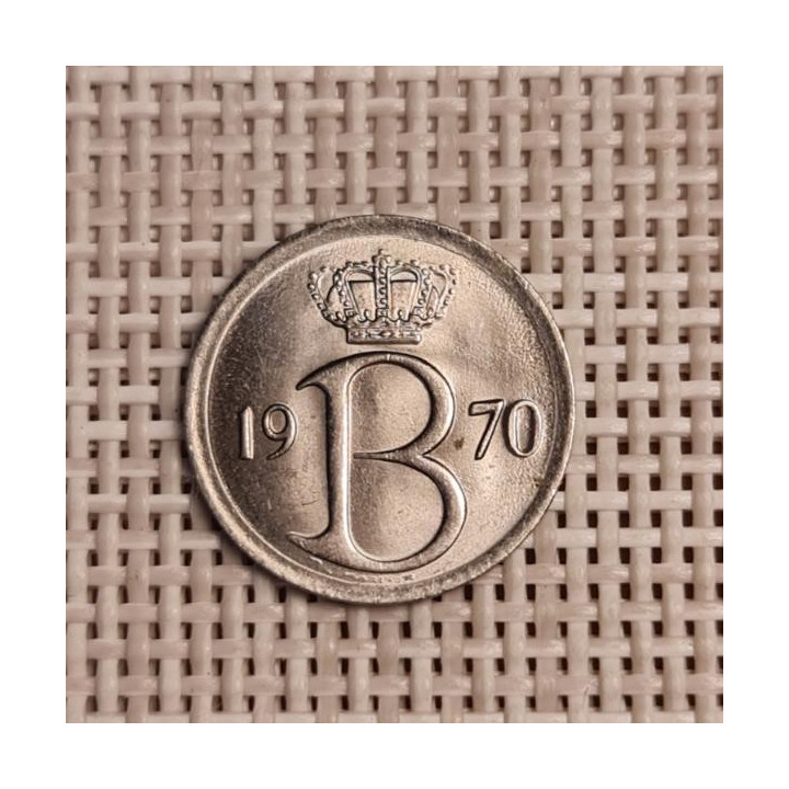 Belgium 25 Centimes 1970 KM-153 XF