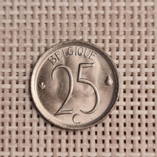 Belgium 25 Centimes 1970 KM-153 XF