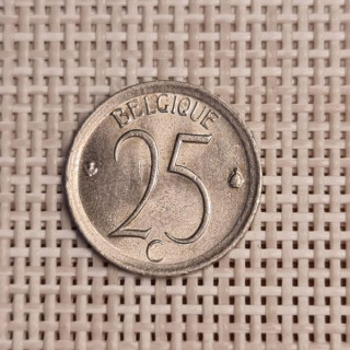 Belgium 25 Centimes 1971 KM-153 XF