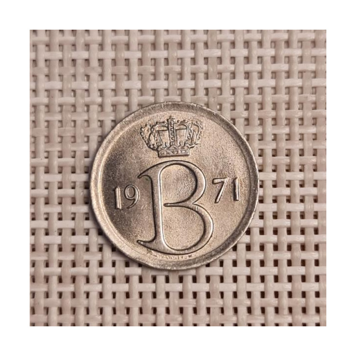 Belgium 25 Centimes 1971 KM-153 XF