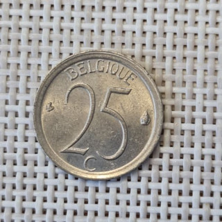 Belgium 25 Centimes 1973 KM-153 XF