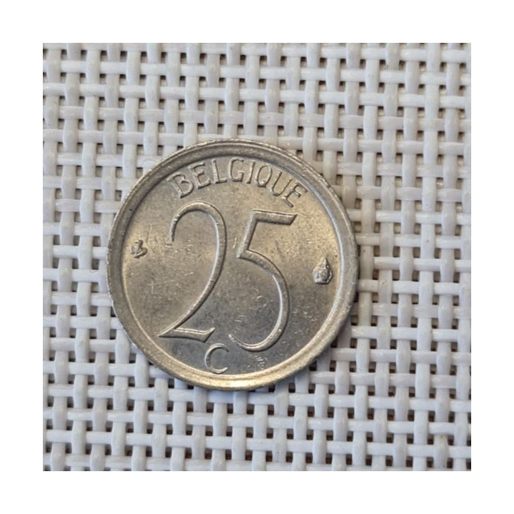 Belgium 25 Centimes 1973 KM-153 XF