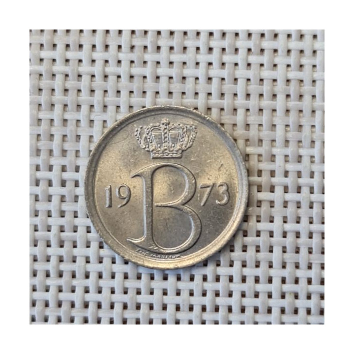 Belgium 25 Centimes 1973 KM-153 XF