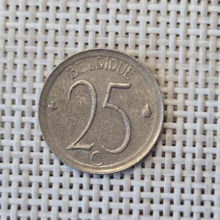 Belgium 25 Centimes 1974 KM-153 XF