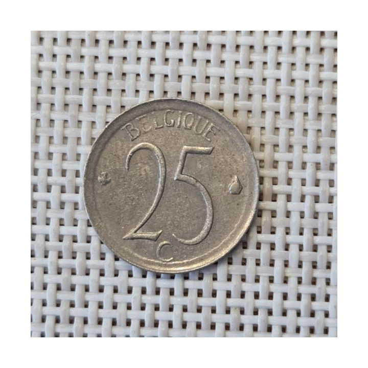 Belgium 25 Centimes 1974 KM-153 XF