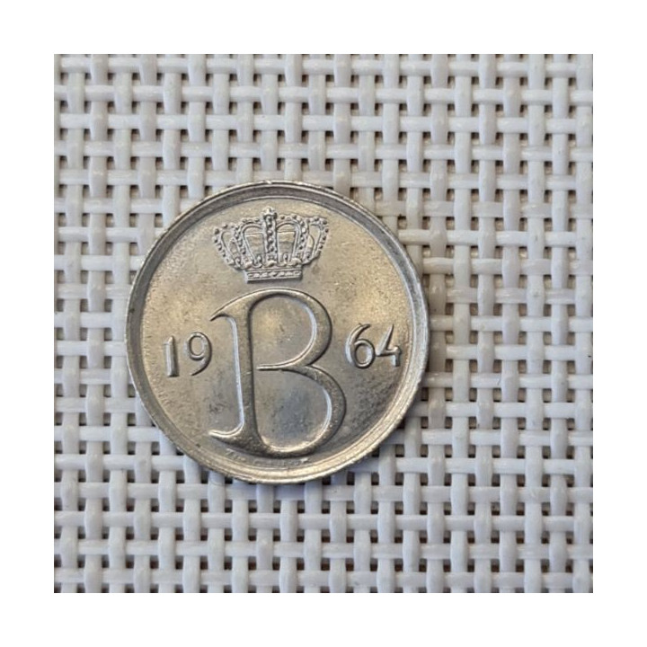Belgium 25 Centimes 1964 KM-154 XF