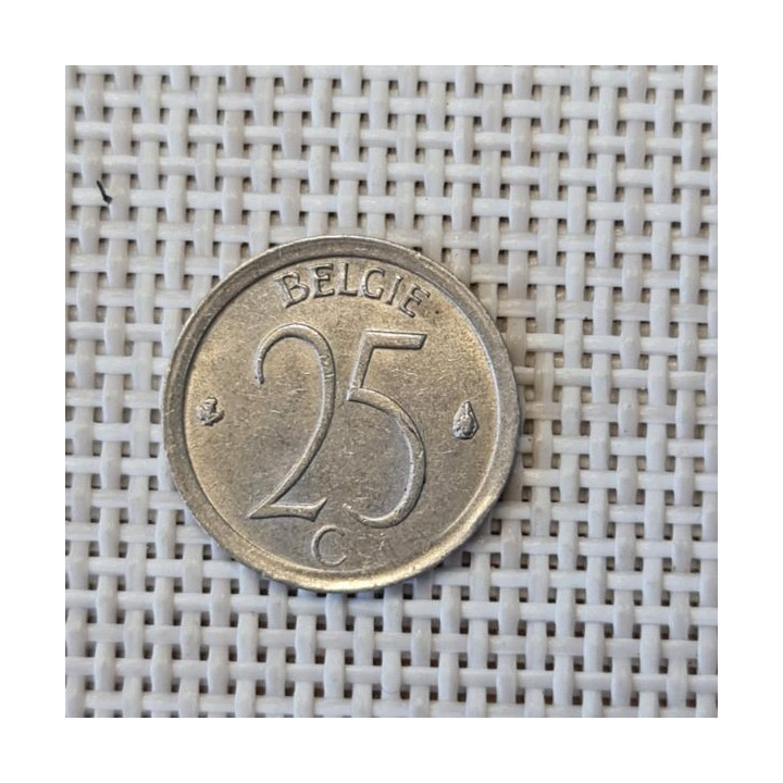 Belgium 25 Centimes 1965 KM-154 XF