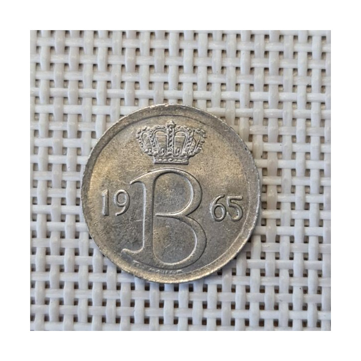 Belgium 25 Centimes 1965 KM-154 XF