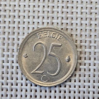 Belgium 25 Centimes 1966 KM-154 XF