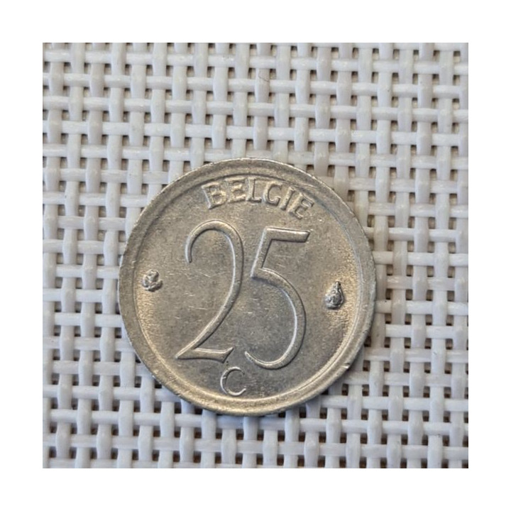 Belgium 25 Centimes 1966 KM-154 XF