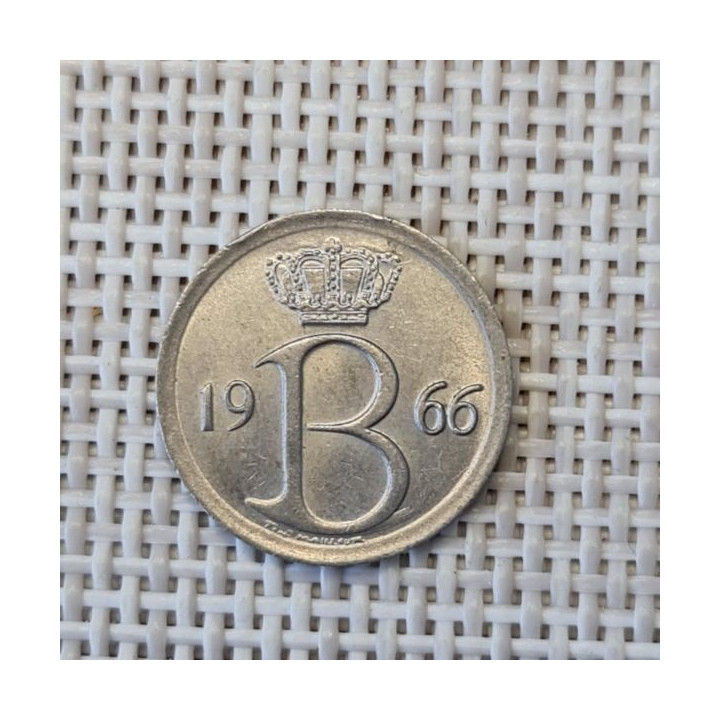 Belgium 25 Centimes 1966 KM-154 XF