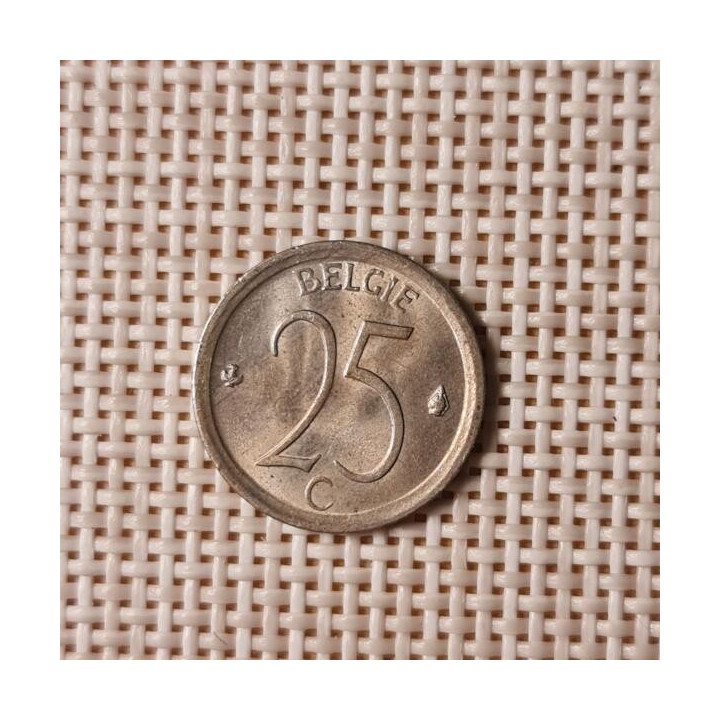 Belgium 25 Centimes 1969 KM-154 XF