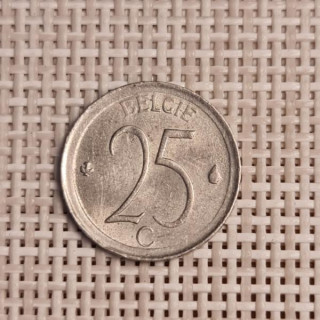 Belgium 25 Centimes 1972 KM-154 VF
